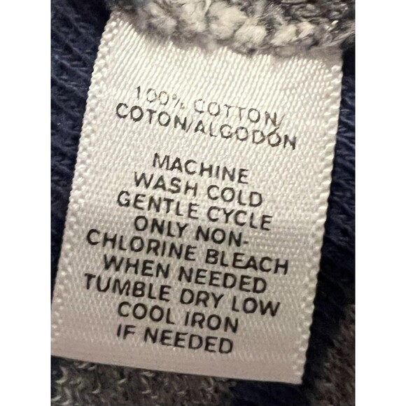 Lou & Grey Navy Stripe Open Front Cotton Jacket Knit Asymmetric XS - Picture 6 of 6